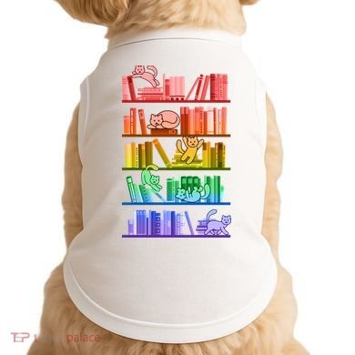 Funny Colorful Rainbow Library Cats Doggie Tank