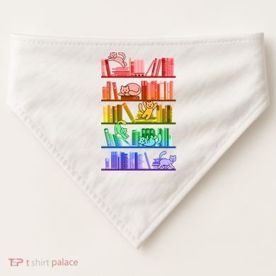 Funny Colorful Rainbow Library Cats USA-Made Doggie Bandana