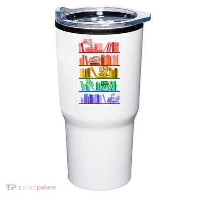 Funny Colorful Rainbow Library Cats Tumbler