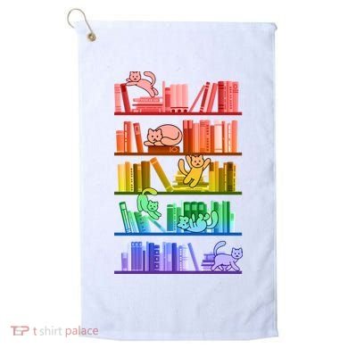 Funny Colorful Rainbow Library Cats Golf Towel