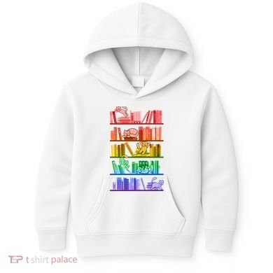 Funny Colorful Rainbow Library Cats Kids Hoodie