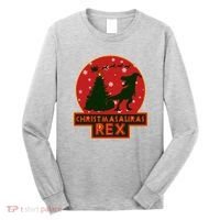 Funny Christmasaurus Rex Long Sleeve Shirt thumb 0