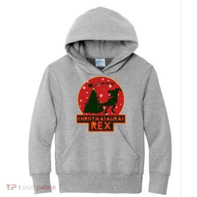 Funny Christmasaurus Rex Kids Hoodie
