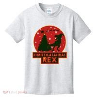 Funny Christmasaurus Rex Kids T-Shirt thumb 0