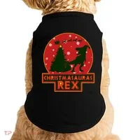 Funny Christmasaurus Rex Doggie Tank thumb 0