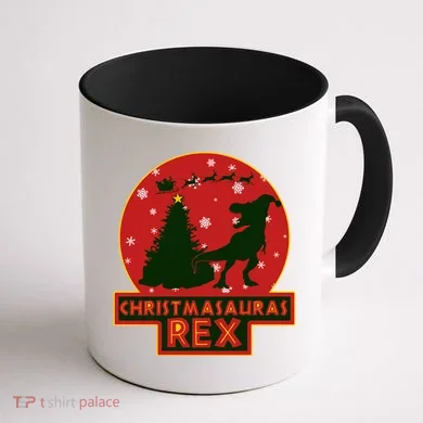 Funny Christmasaurus Rex Coffee Mug back
