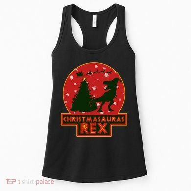 Funny Christmasaurus Rex Women's Tank Top