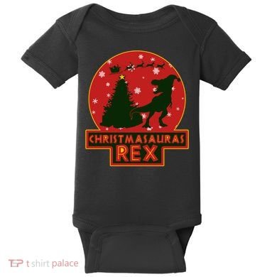 Funny Christmasaurus Rex Baby Bodysuit