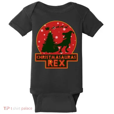 Funny Christmasaurus Rex Baby Bodysuit