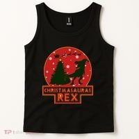 Funny Christmasaurus Rex Tank Top thumb 2