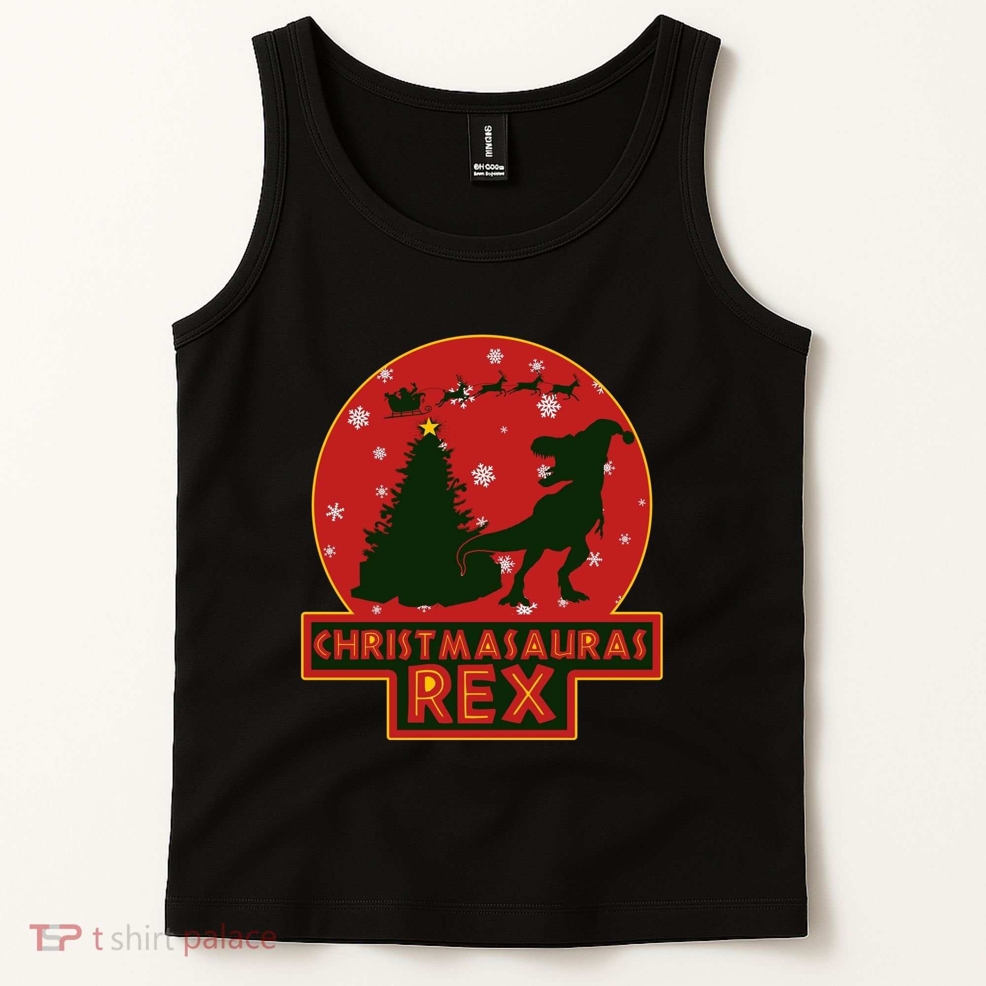 Funny Christmasaurus Rex Tank Top