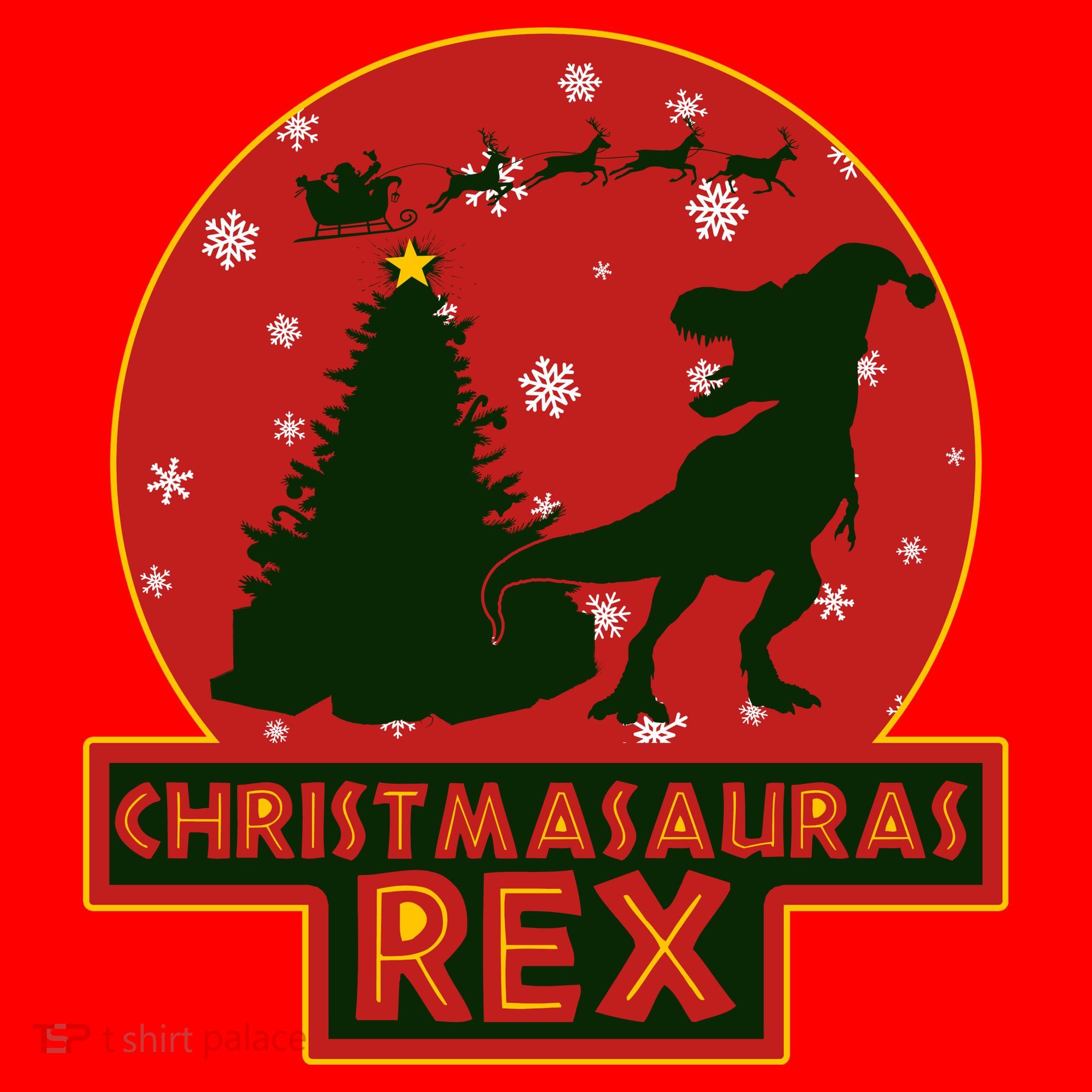 Funny Christmasaurus Rex Santa Hat