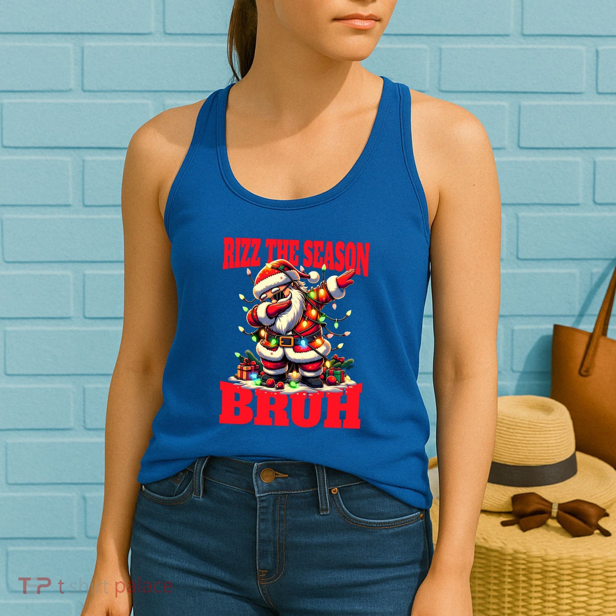 Funny Christmas Rizzmas Santa Xmas Rizz The Season Bruh Meaningful Gift Women's Tank Top