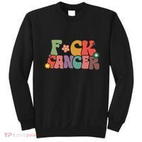 Fuck Cancer Retro Groovy All Cancer Awareness Women Sweatshirt thumb 0