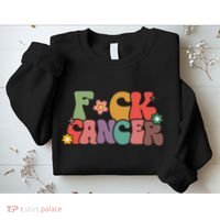 Fuck Cancer Retro Groovy All Cancer Awareness Women Sweatshirt thumb 2