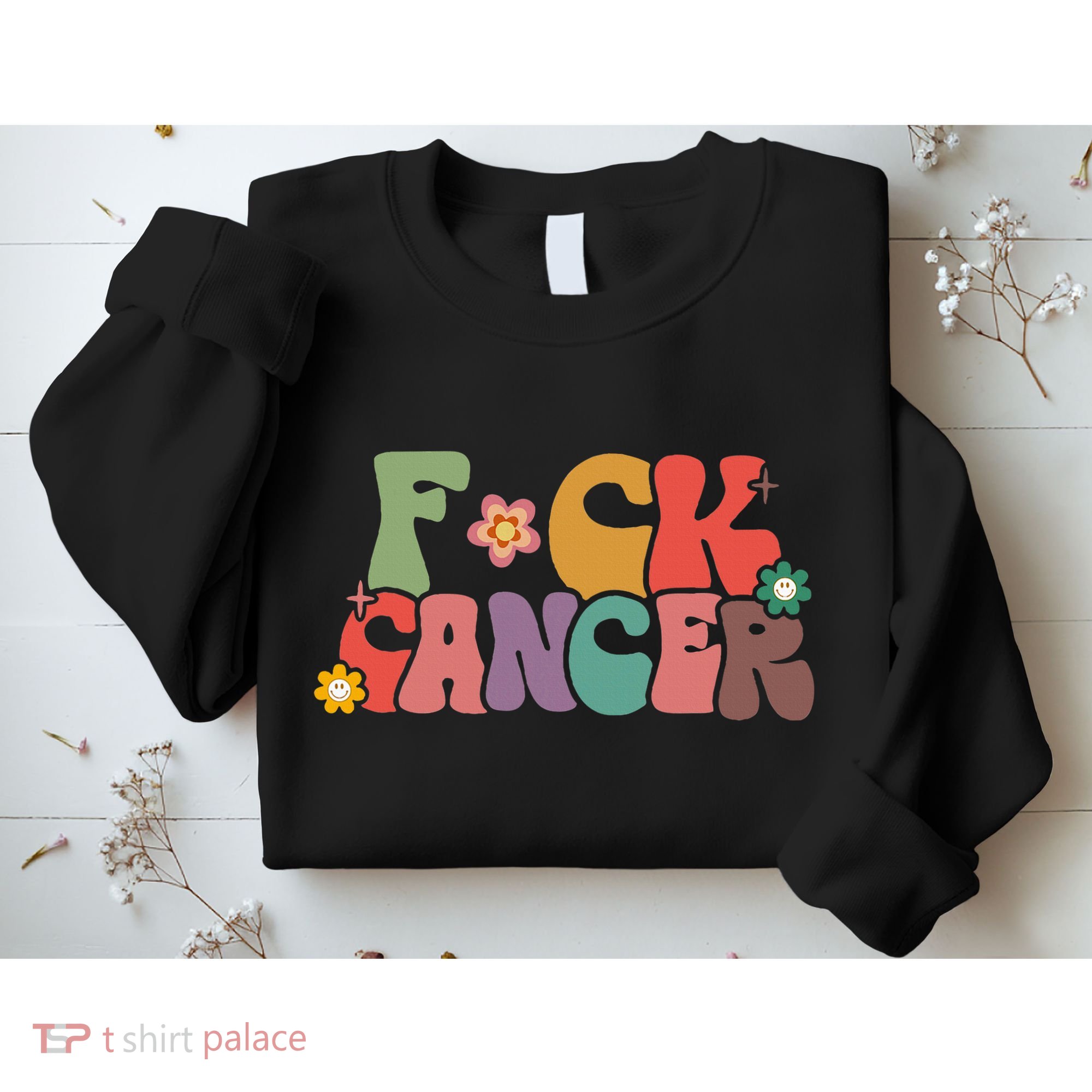 Fuck Cancer Retro Groovy All Cancer Awareness Women Sweatshirt