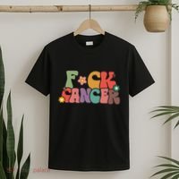 Fuck Cancer Retro Groovy All Cancer Awareness Women T-Shirt thumb 2