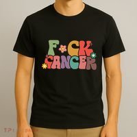 Fuck Cancer Retro Groovy All Cancer Awareness Women T-Shirt thumb 3