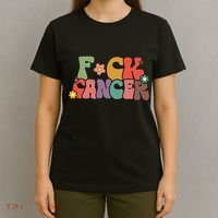 Fuck Cancer Retro Groovy All Cancer Awareness Women T-Shirt thumb 4