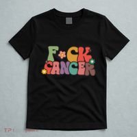 Fuck Cancer Retro Groovy All Cancer Awareness Women T-Shirt thumb 5