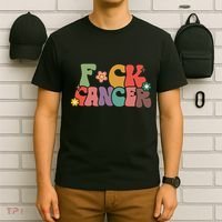 Fuck Cancer Retro Groovy All Cancer Awareness Women T-Shirt thumb 6