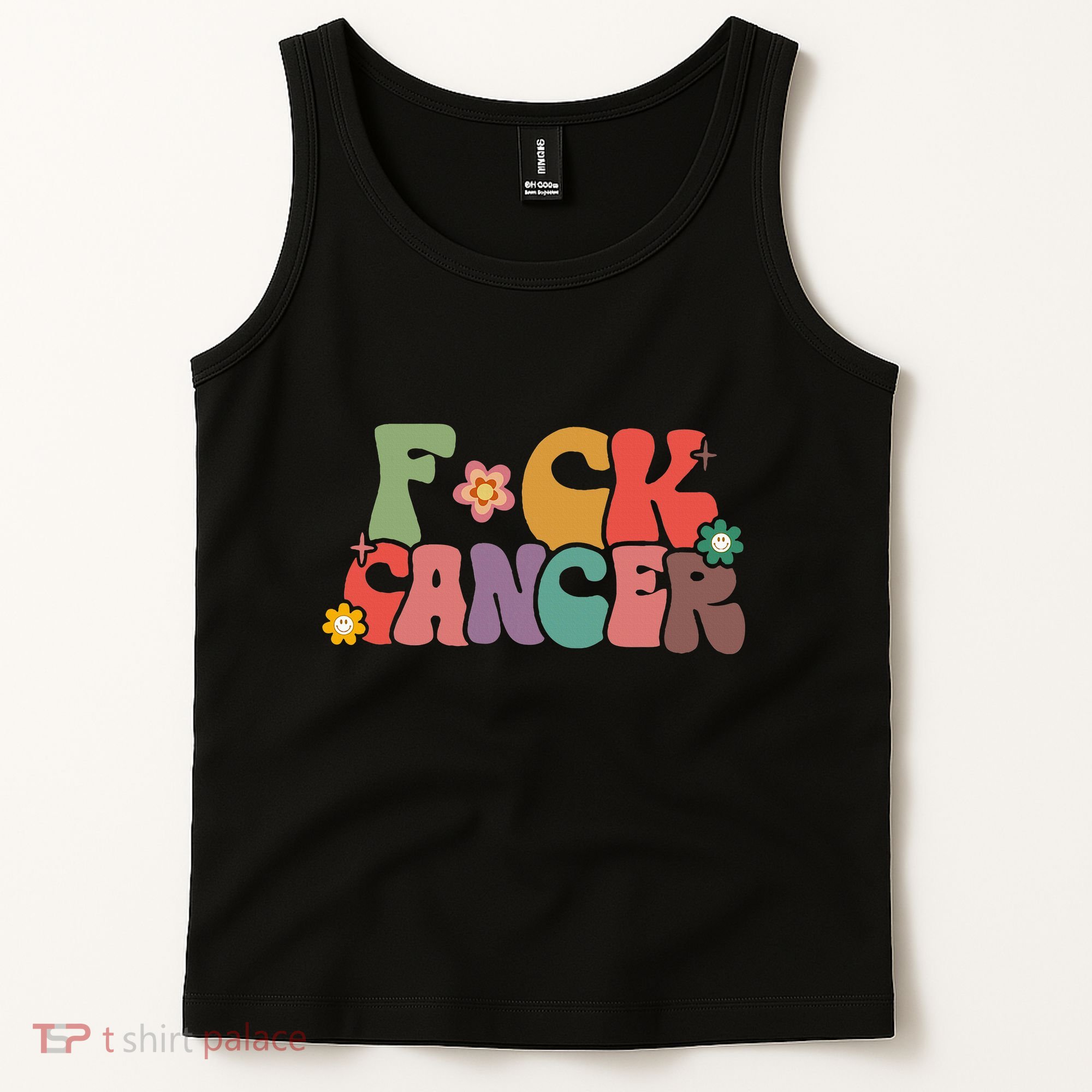 Fuck Cancer Retro Groovy All Cancer Awareness Women Tank Top
