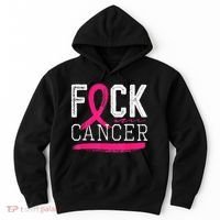Fuck Cancer Retro Distressed Breast Cancer Awareness Month Hoodie thumb 0