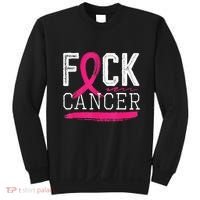Fuck Cancer Retro Distressed Breast Cancer Awareness Month Sweatshirt thumb 0