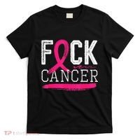 Fuck Cancer Retro Distressed Breast Cancer Awareness Month T-Shirt thumb 0