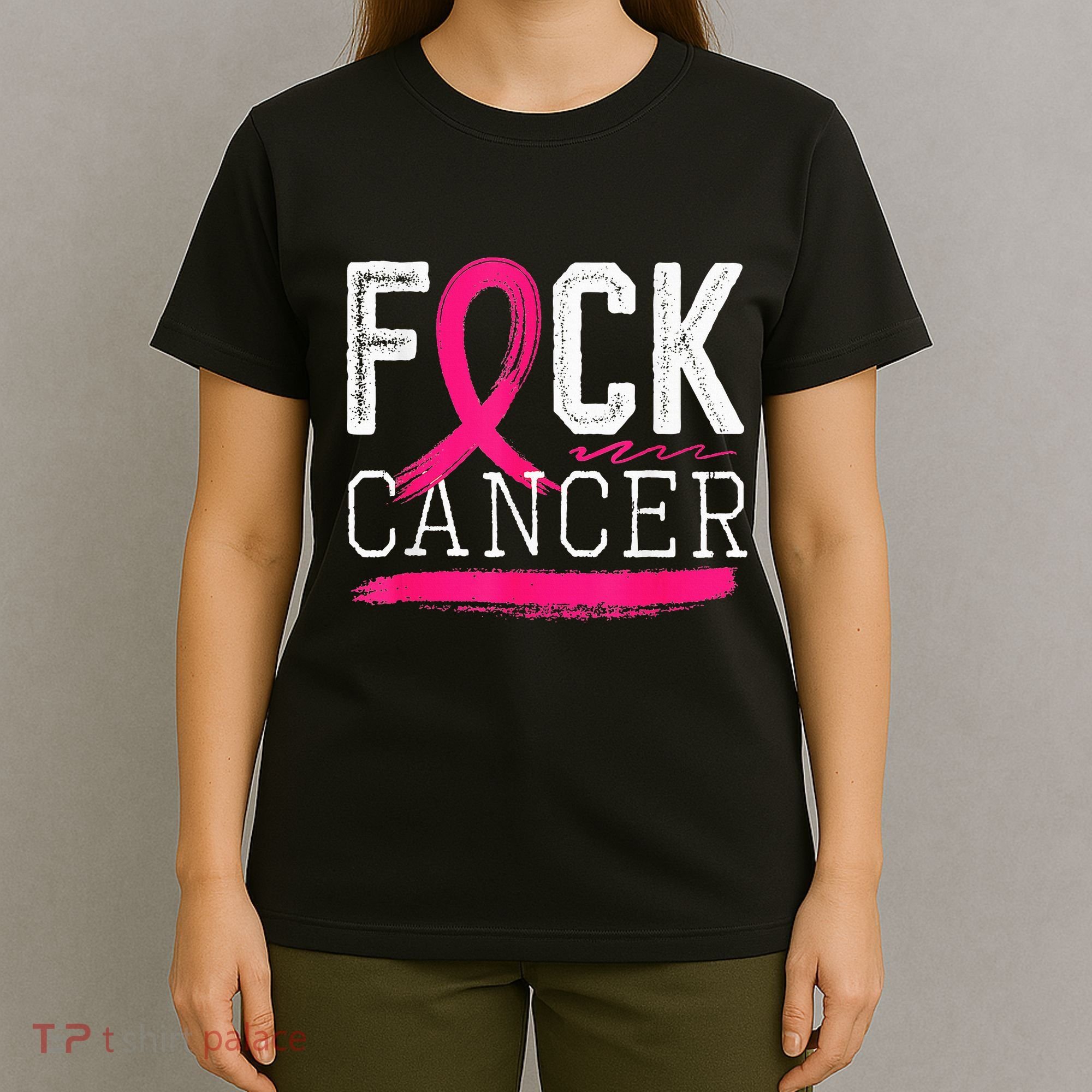 Fuck Cancer Retro Distressed Breast Cancer Awareness Month T-Shirt