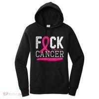 Fuck Cancer Retro Distressed Breast Cancer Awareness Month Women's Hoodie thumb 0