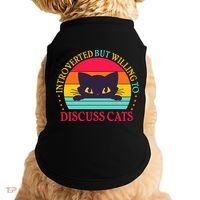 Funny Cute Retro Introverted But Willing To Discuss Cats Doggie Tank thumb 0