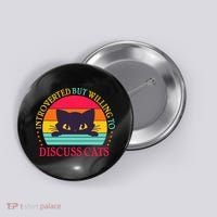 Funny Cute Retro Introverted But Willing To Discuss Cats Button thumb 0