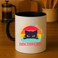 Funny Cute Retro Introverted But Willing To Discuss Cats Coffee Mug thumb 4