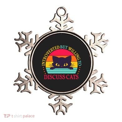 Funny Cute Retro Introverted But Willing To Discuss Cats Ornament
