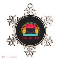 Funny Cute Retro Introverted But Willing To Discuss Cats Ornament thumb 0