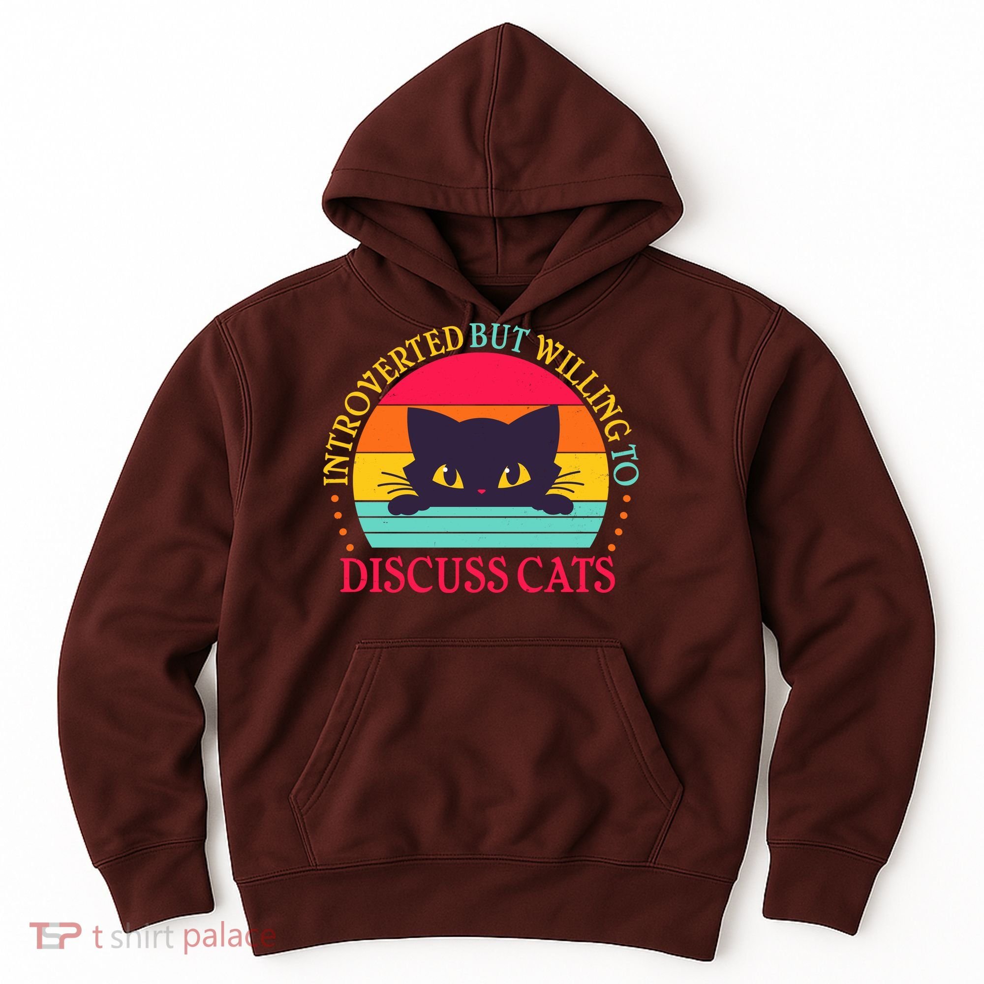Funny Cute Retro Introverted But Willing To Discuss Cats Hoodie