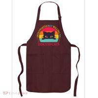 Funny Cute Retro Introverted But Willing To Discuss Cats Apron thumb 0