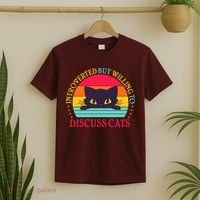 Funny Cute Retro Introverted But Willing To Discuss Cats T-Shirt thumb 2