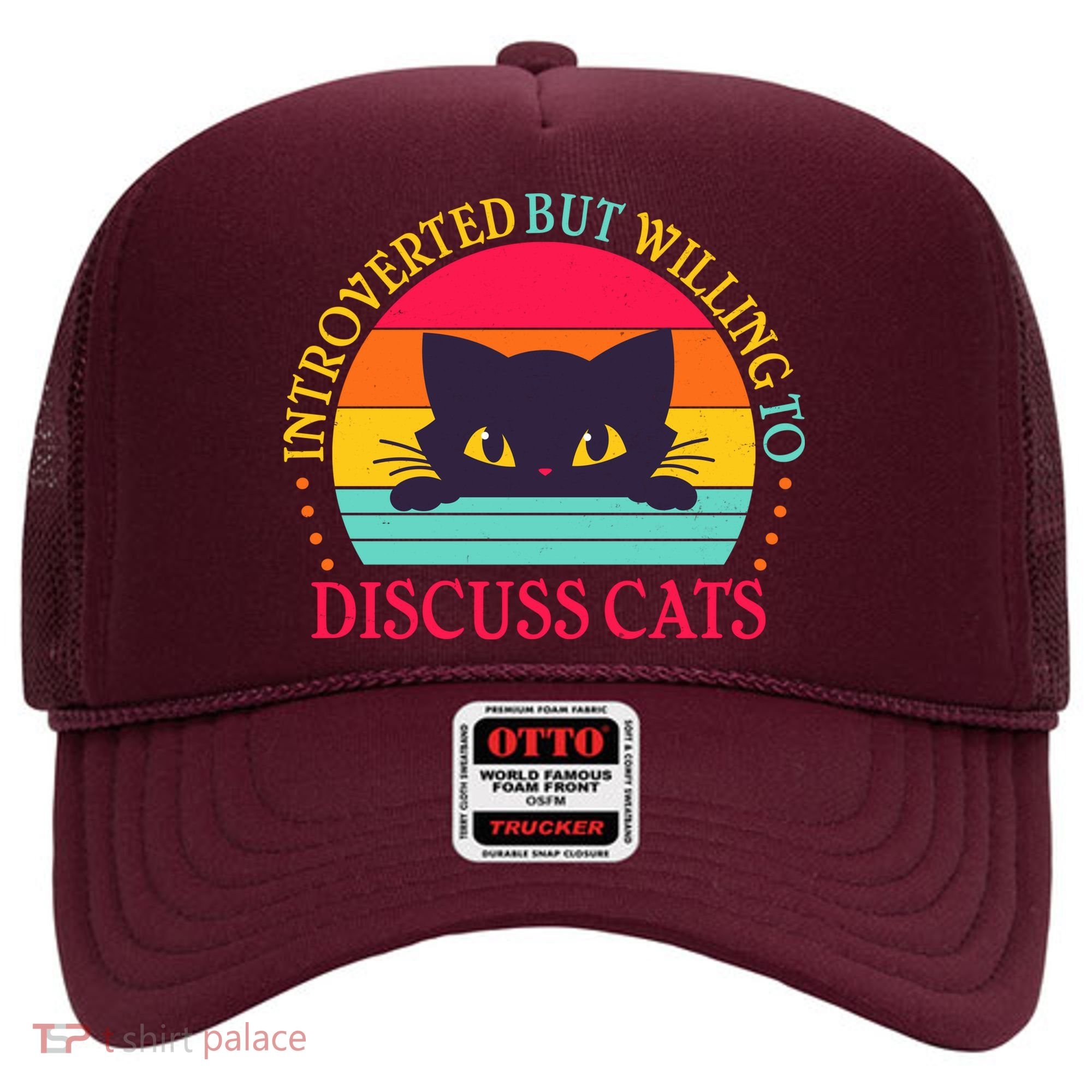 Funny Cute Retro Introverted But Willing To Discuss Cats Hat
