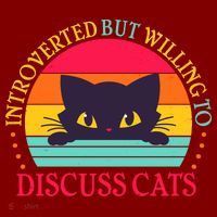Funny Cute Retro Introverted But Willing To Discuss Cats Visor thumb 3