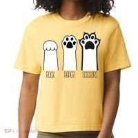 Funny Cat Rock Paper Scissors Cat Paws Cat Lover Comfort Colors Boxy T-Shirt thumb 0
