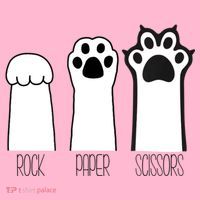 Funny Cat Rock Paper Scissors Cat Paws Cat Lover Coaster thumb 2