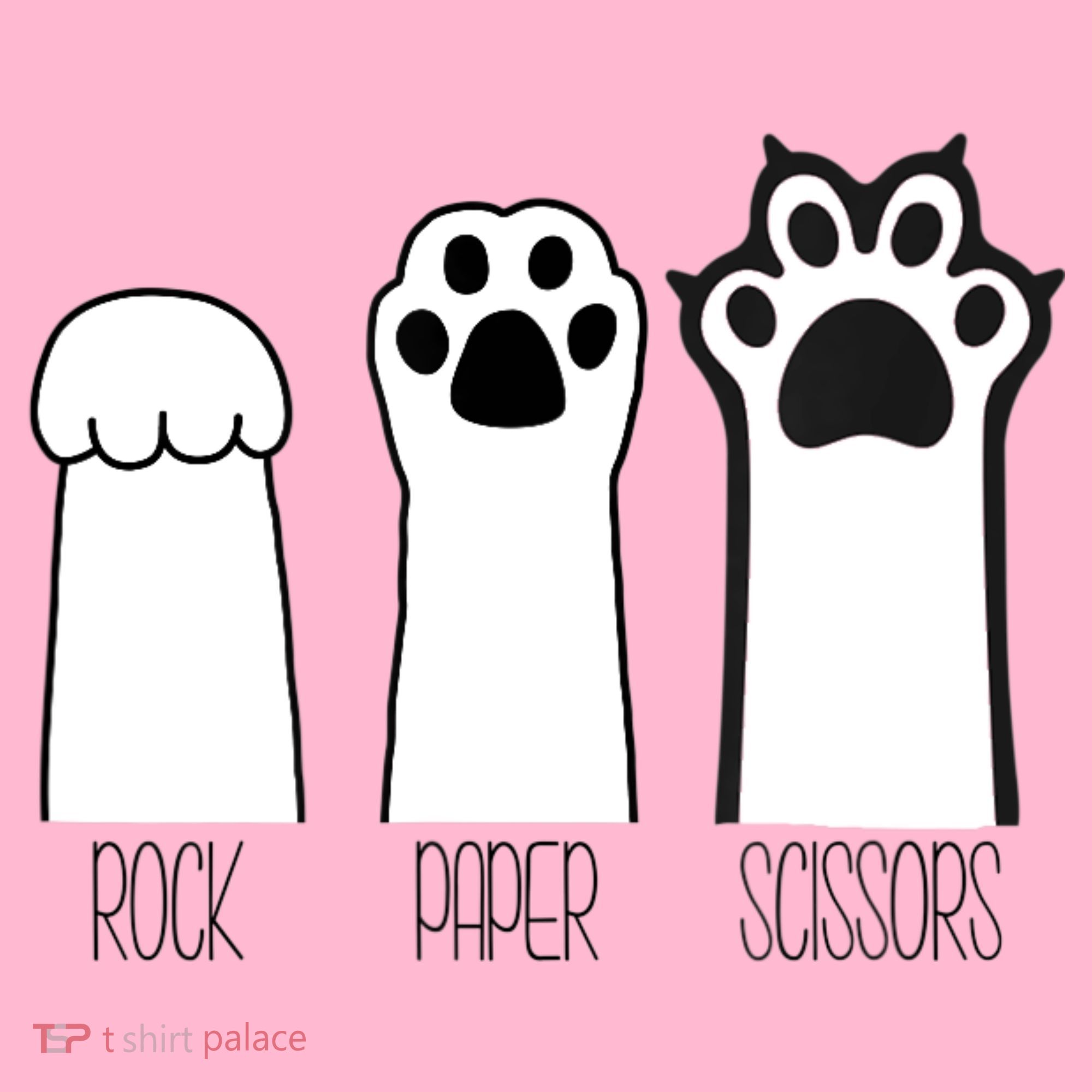 Funny Cat Rock Paper Scissors Cat Paws Cat Lover Coaster