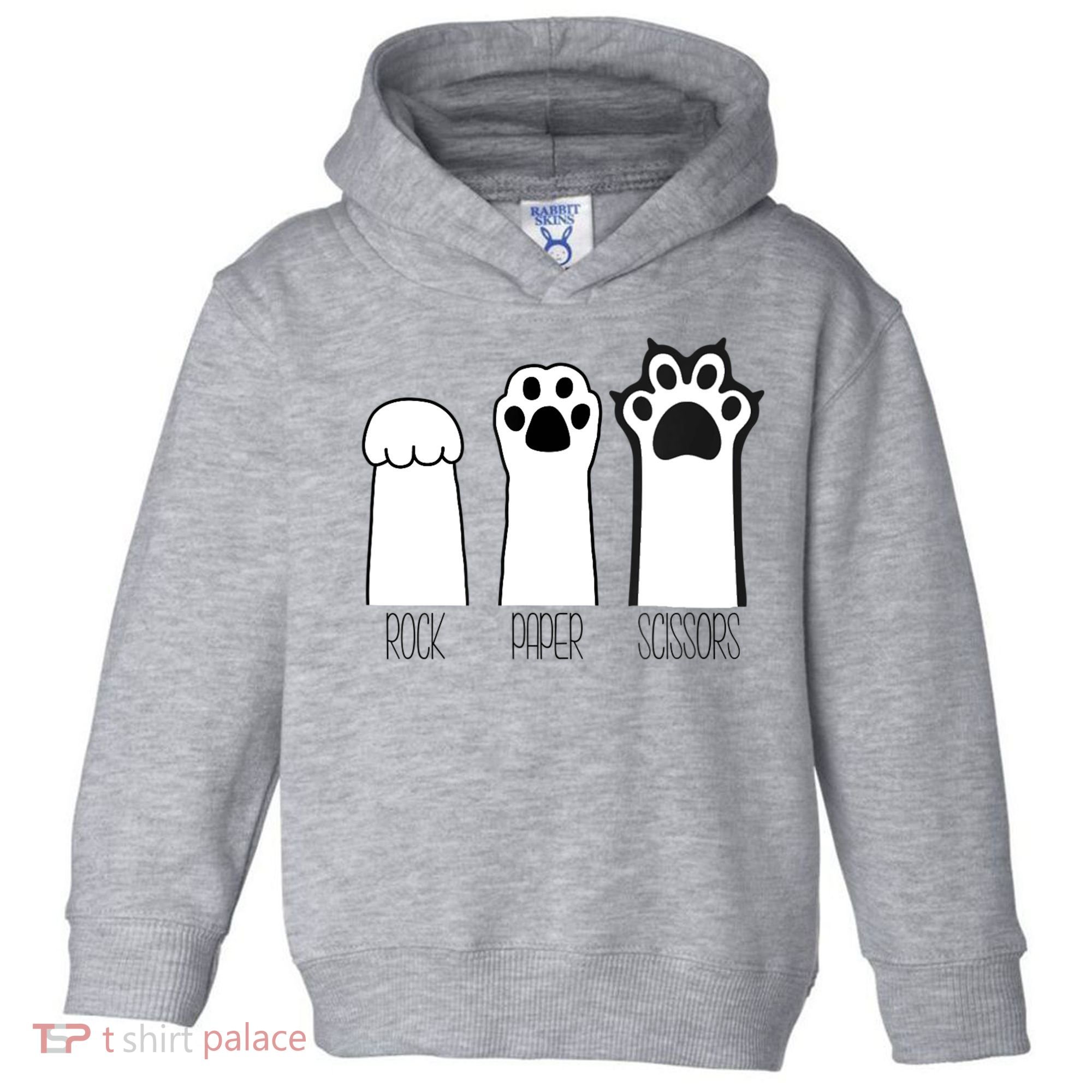 Funny Cat Rock Paper Scissors Cat Paws Cat Lover Toddler Hoodie