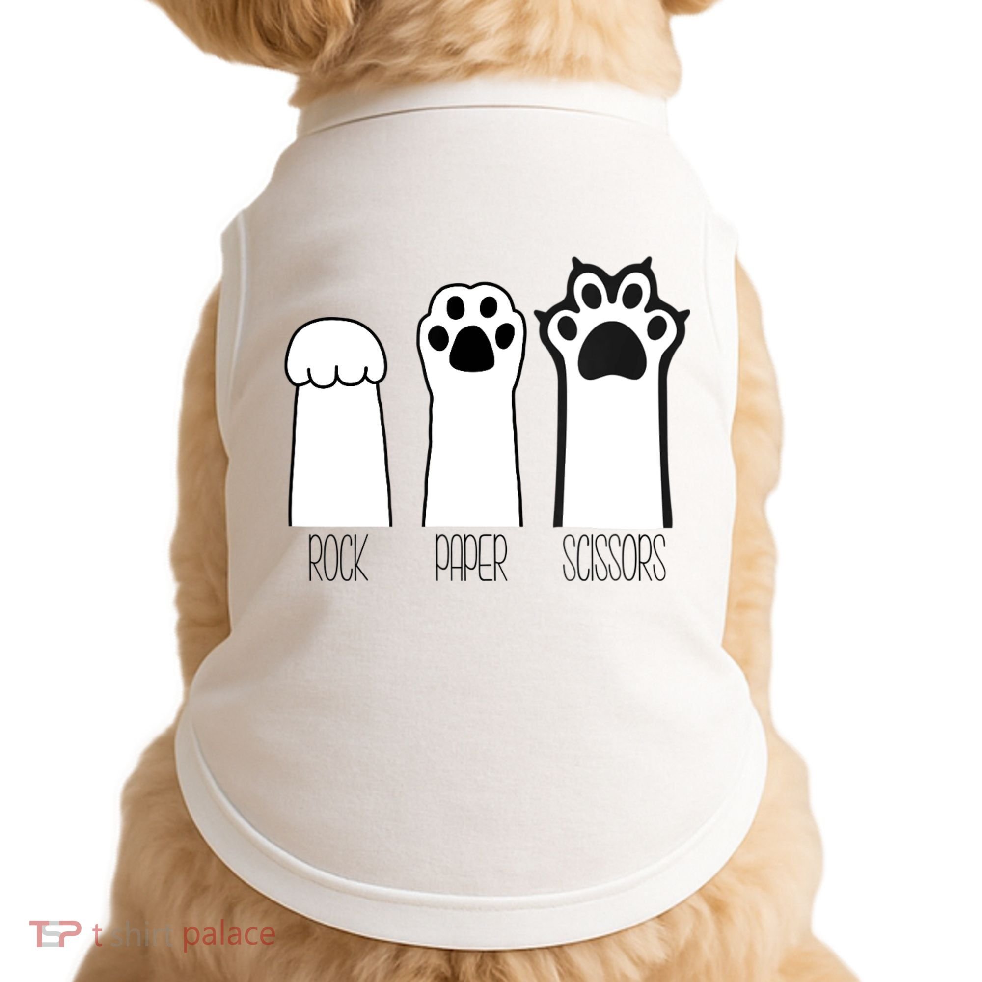 Funny Cat Rock Paper Scissors Cat Paws Cat Lover Doggie Tank