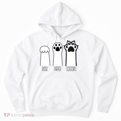 Funny Cat Rock Paper Scissors Cat Paws Cat Lover Hoodie