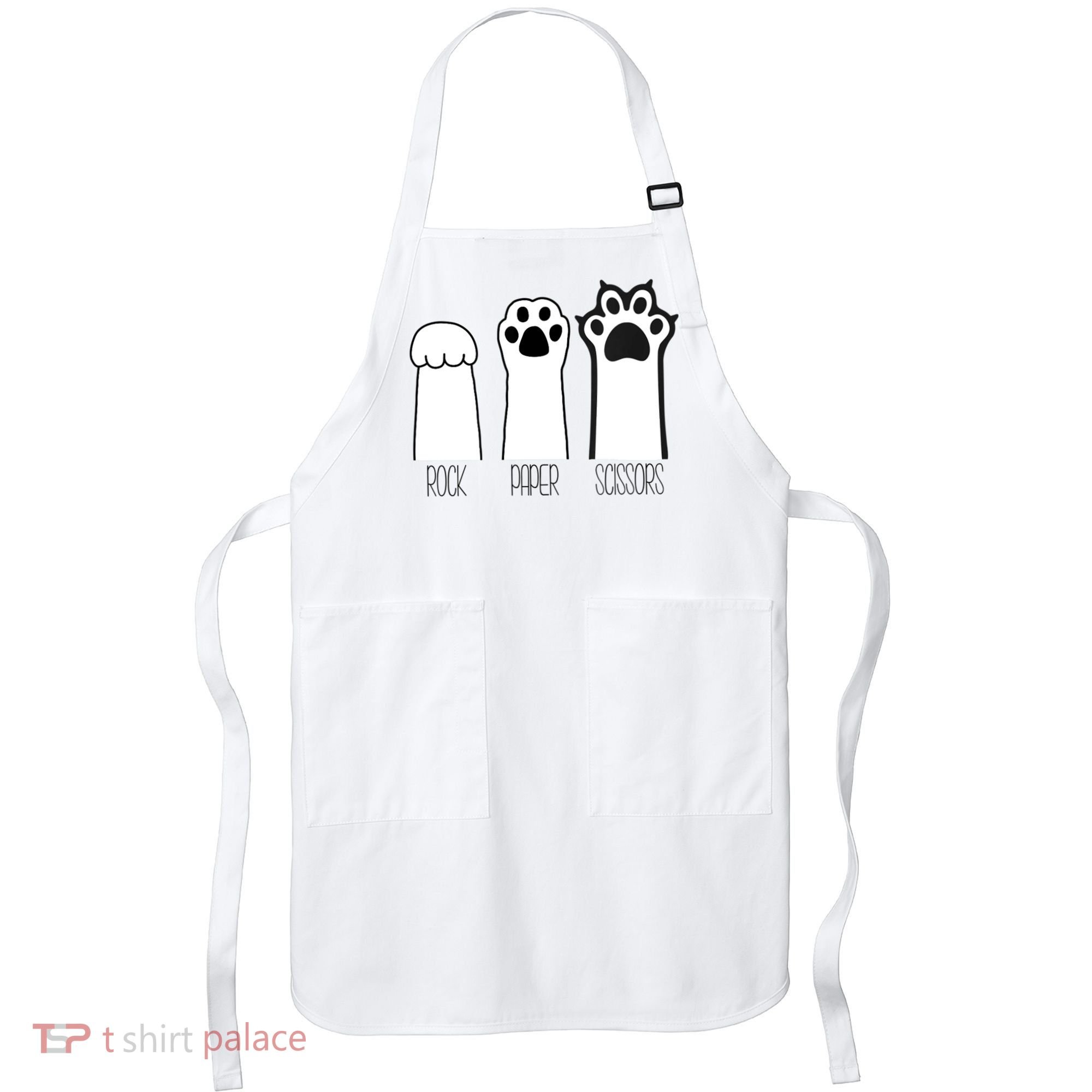 Funny Cat Rock Paper Scissors Cat Paws Cat Lover Apron