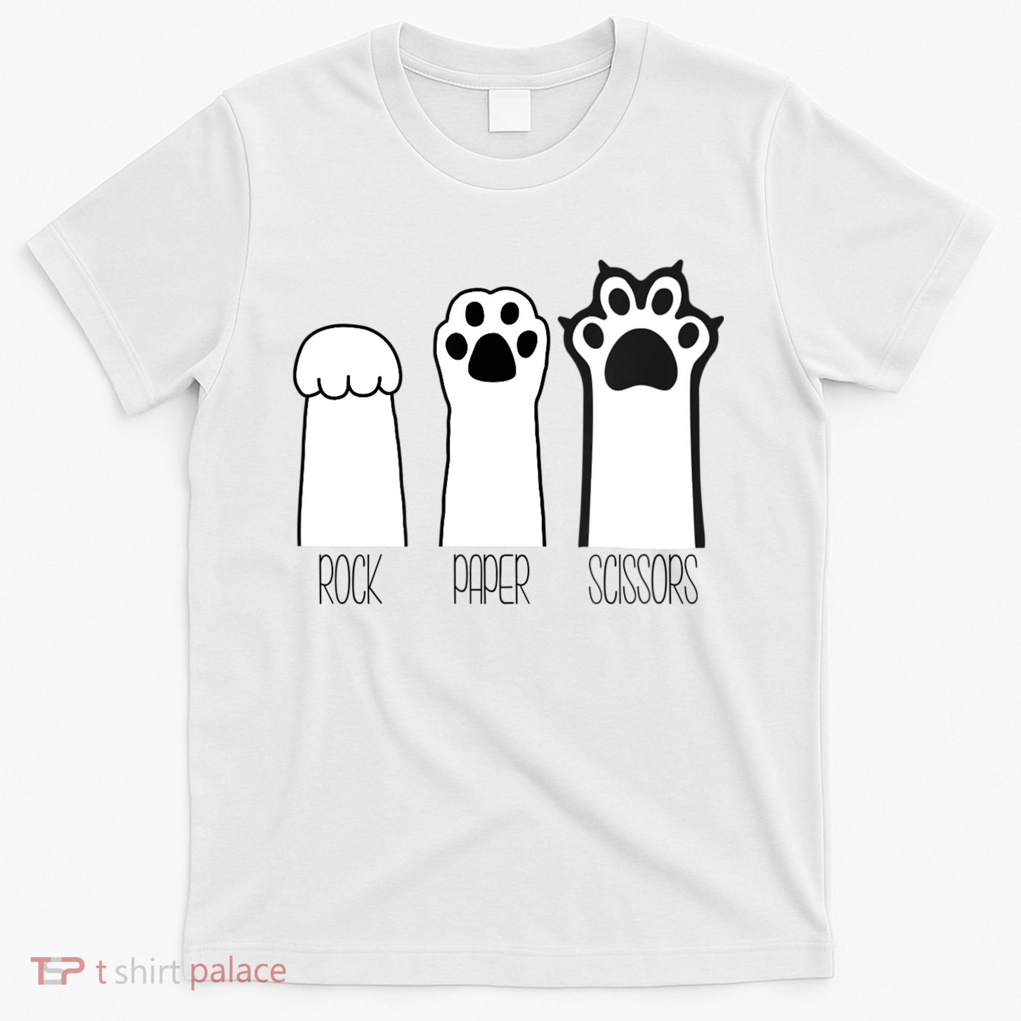 Funny Cat Rock Paper Scissors Cat Paws Cat Lover T-Shirt