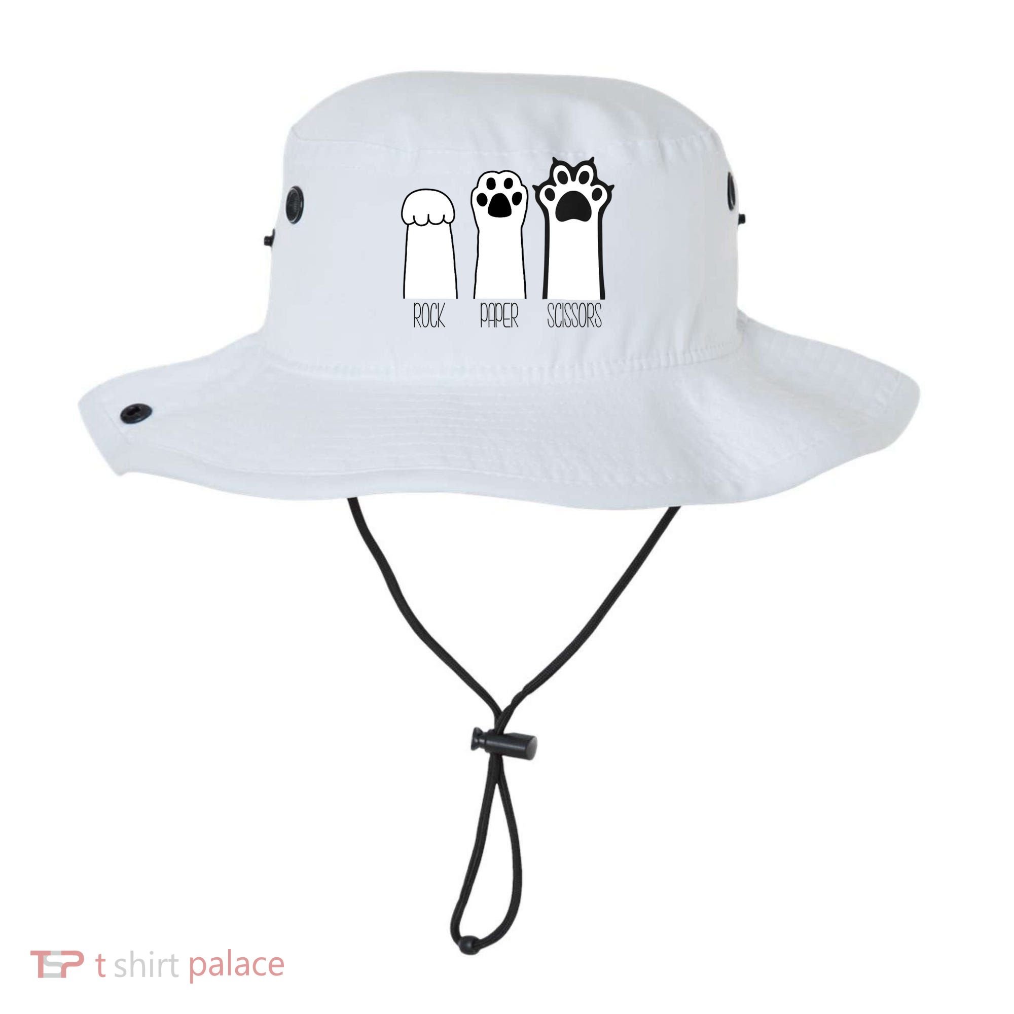 Funny Cat Rock Paper Scissors Cat Paws Cat Lover Bucket Hat